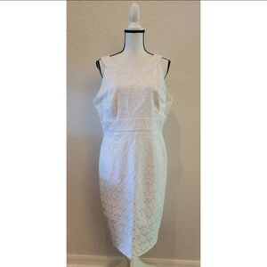 White Floral Textured Dress